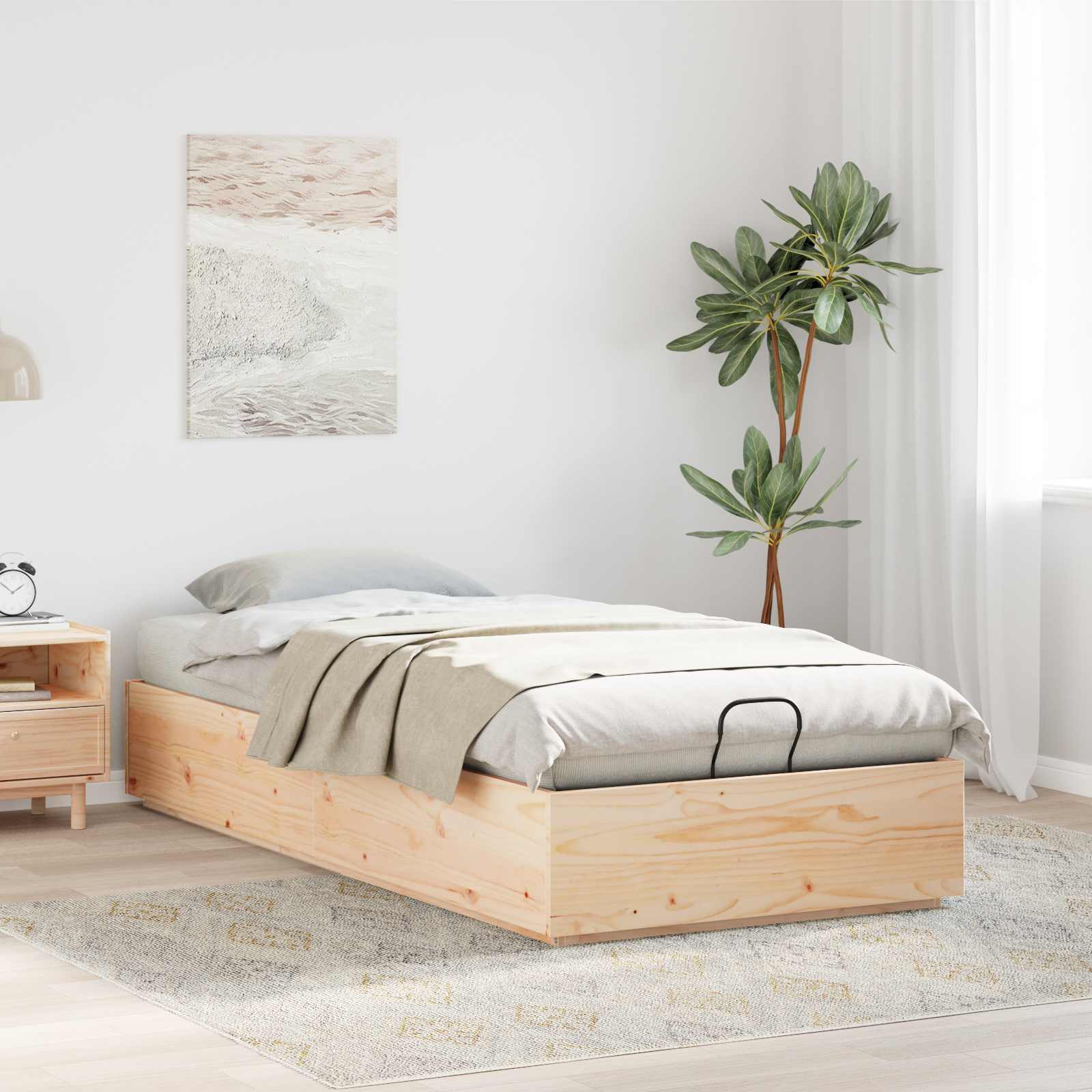 Letto ottomano Naturale 75 x 190 cm Legno di pino massiccio | homemem39
