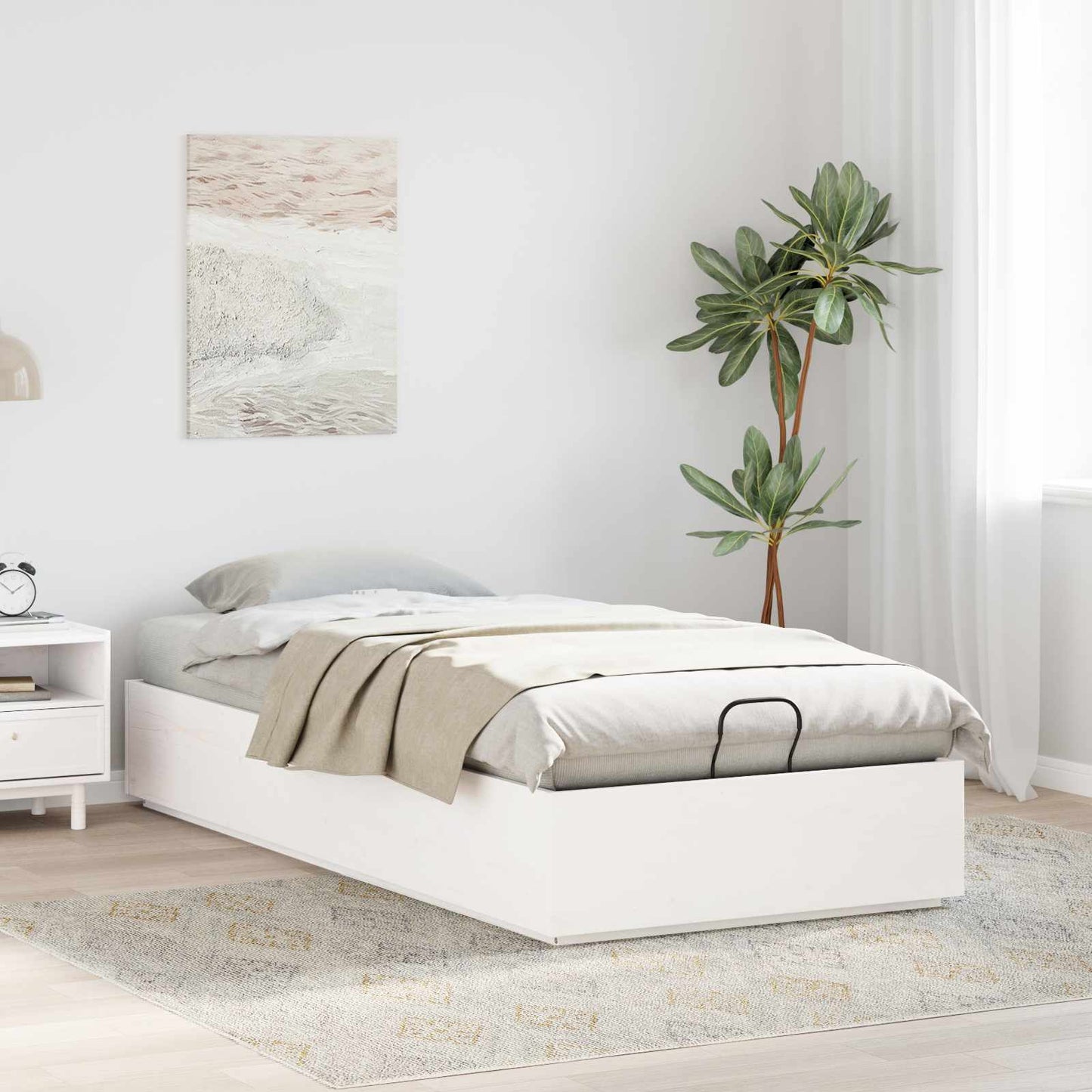 Letto ottomano Bianco 80 x 200 cm Legno di pino massiccio | homemem39