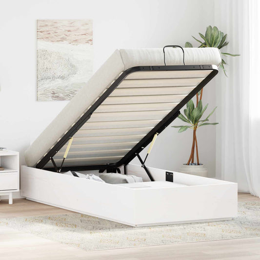 Letto ottomano Bianco 90 x 200 cm Legno di pino massiccio | homemem39