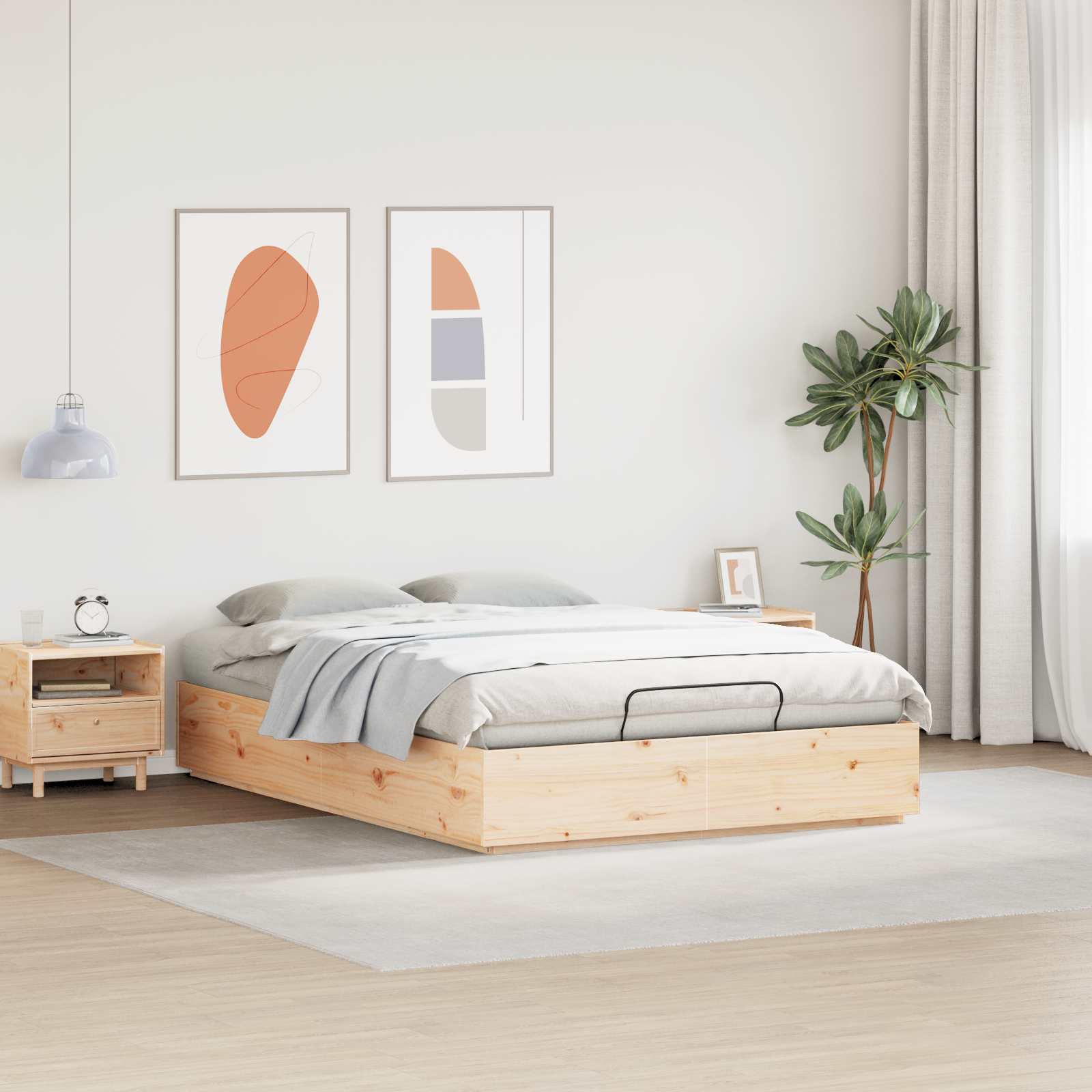 Letto ottomano Naturale 120 x 190 cm Legno di pino massiccio | homemem39