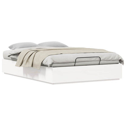 Letto ottomano Bianco 140 x 190 cm Legno di pino massiccio