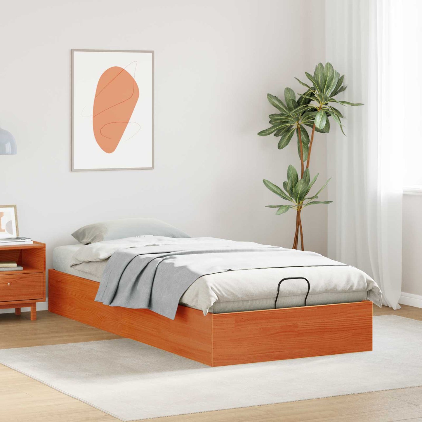 Telaio del Letto Ottomano con Ripostiglio Marrone Cerato | homemem39