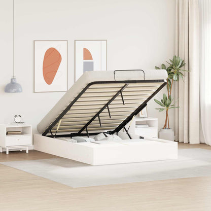 Telaio del Letto Ottomano con Ripostiglio Bianco 160 x 200 cm | homemem39