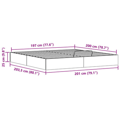 Telaio del Letto Ottomano con Ripostiglio Naturale 200 x 200 cm | homemem39