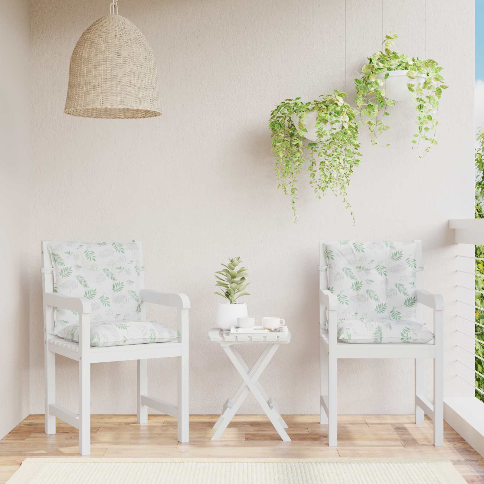 Cuscino da Esterno 2 pcs Motivo a foglie fini 100 x 50 x 7 cm | homemem39