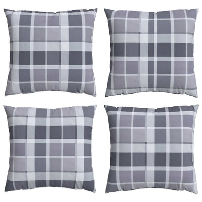 Cuscino da Esterno 4 pcs Grigio a quadri 40 x 40 cm Tessuto | homemem39