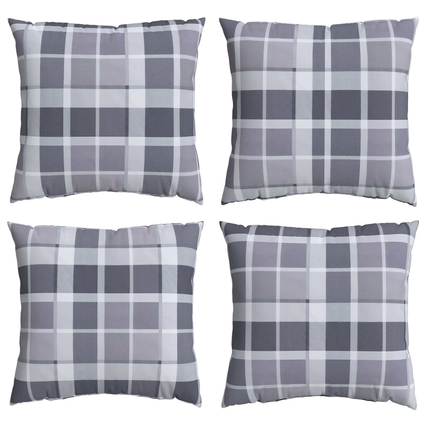 Cuscino da Esterno 4 pcs Grigio a quadri 60 x 60 cm Tessuto | homemem39