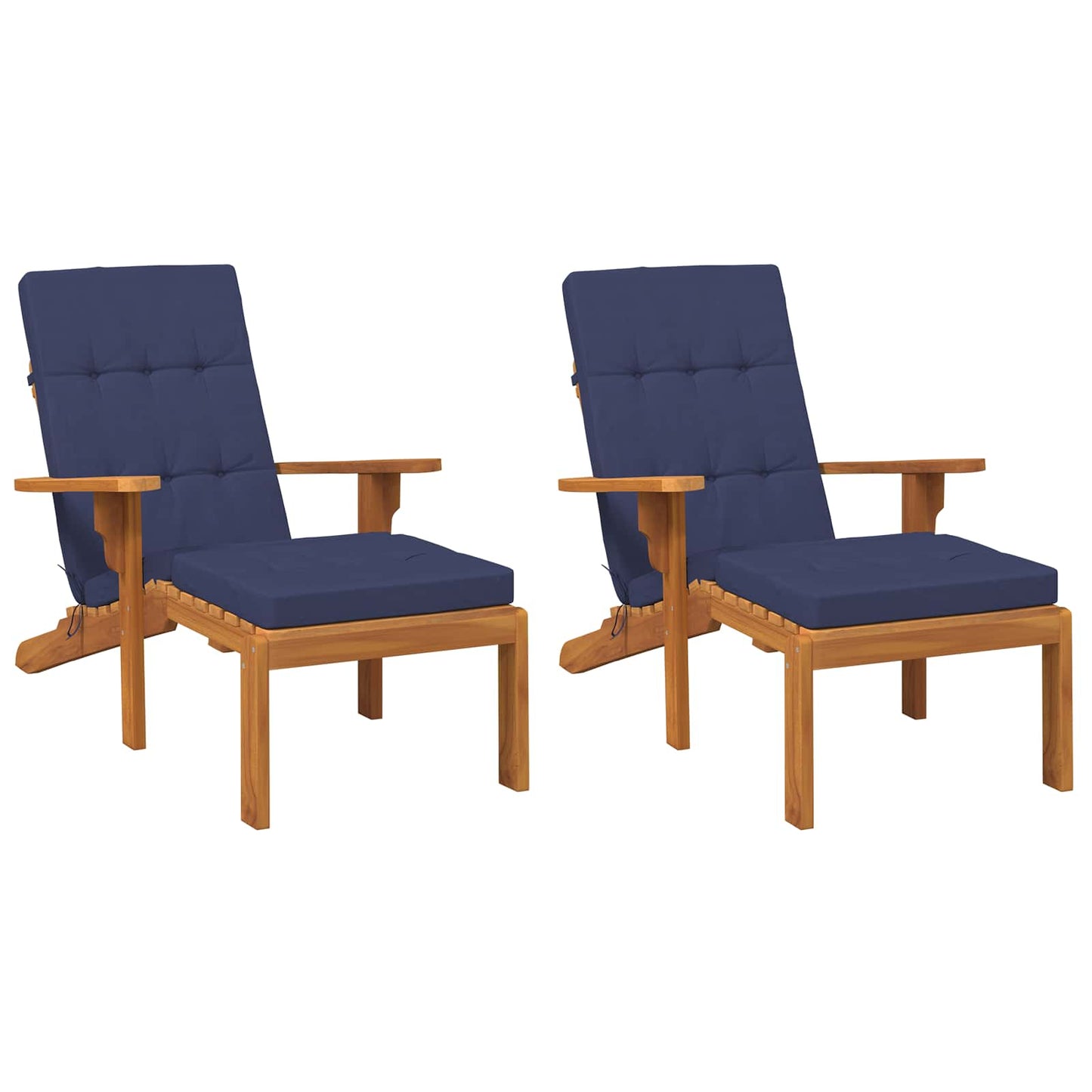 Cuscino da Esterno 2 pcs Blu navy 180 x 55 x 7 cm Tessuto | homemem39