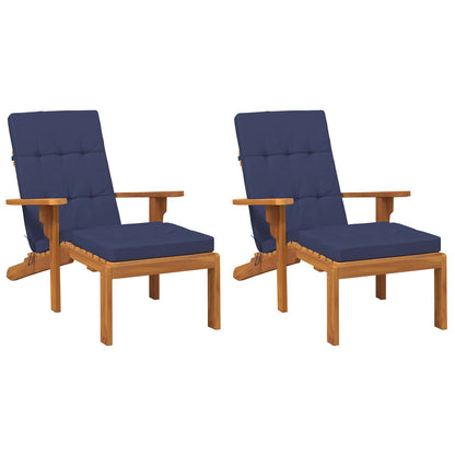 Cuscino da Esterno 2 pcs Blu navy 180 x 55 x 7 cm Tessuto | homemem39
