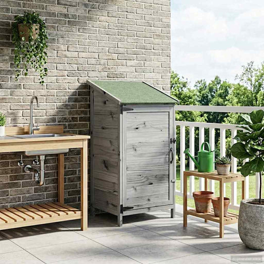 Capanno da Giardino Grigio 59,5 x 56 x 113,5 cm | homemem39