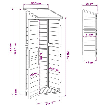 Capanno da Giardino con tetto Naturale 59,5 x 56 x 176,5 cm | homemem39