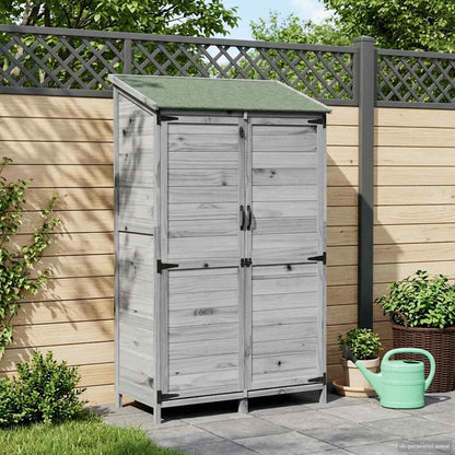 Capanno da Giardino con tetto Grigio 106,5 x 56 x 176 cm | homemem39