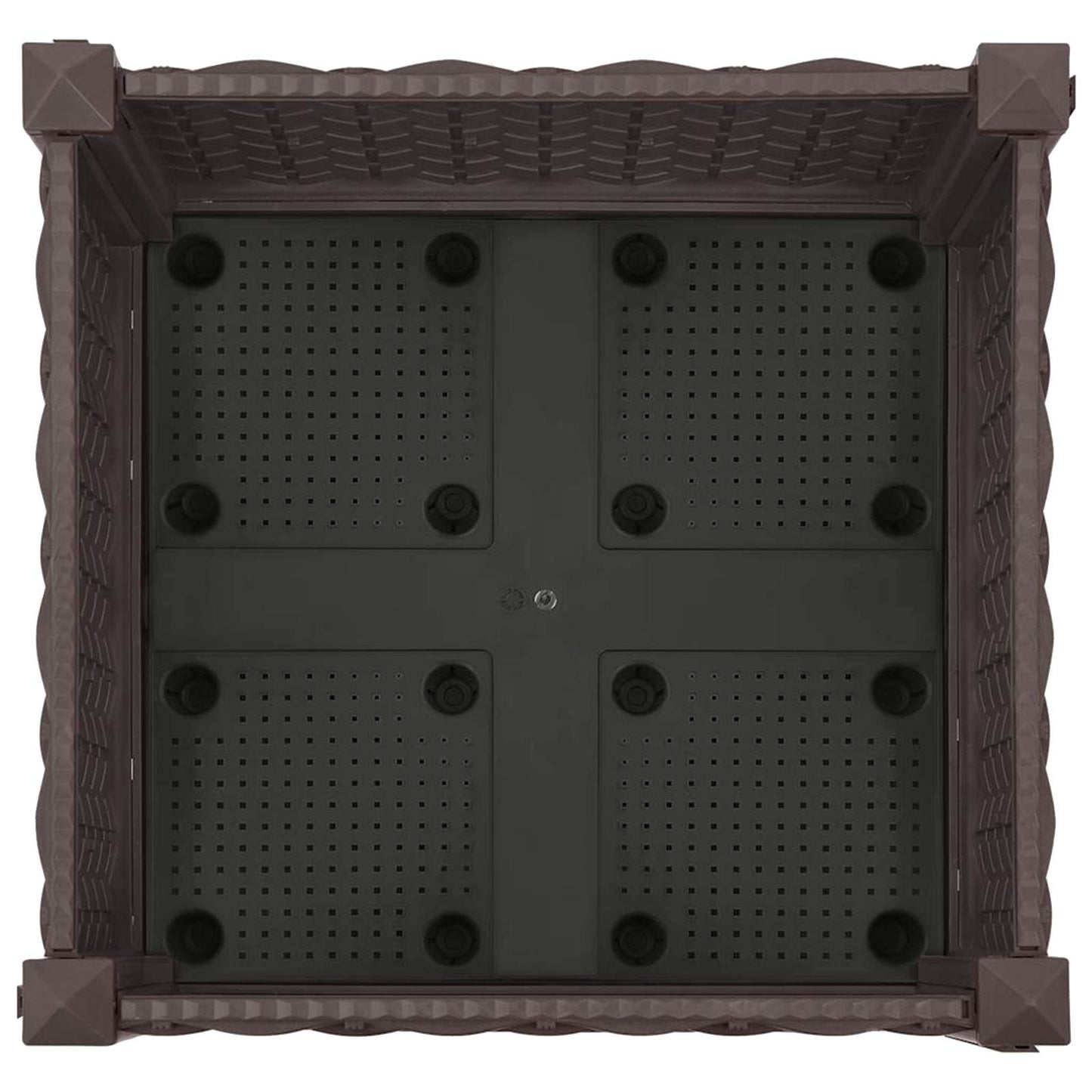 Vaso da Giardino con Ruote Marrone 40 x 40 x 29 cm PP | homemem39