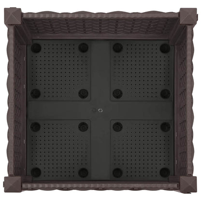 Vaso da Giardino con Ruote Marrone 40 x 40 x 29 cm PP | homemem39