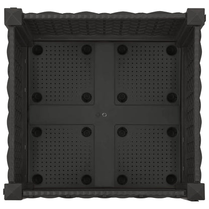 Vaso da Giardino con Ruote Nero 40 x 40 x 29 cm PP | homemem39
