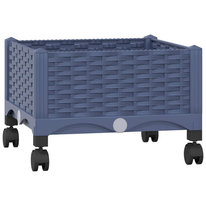 Vaso da Giardino con Ruote Blu Grigio 40 x 40 x 33 cm PP | homemem39