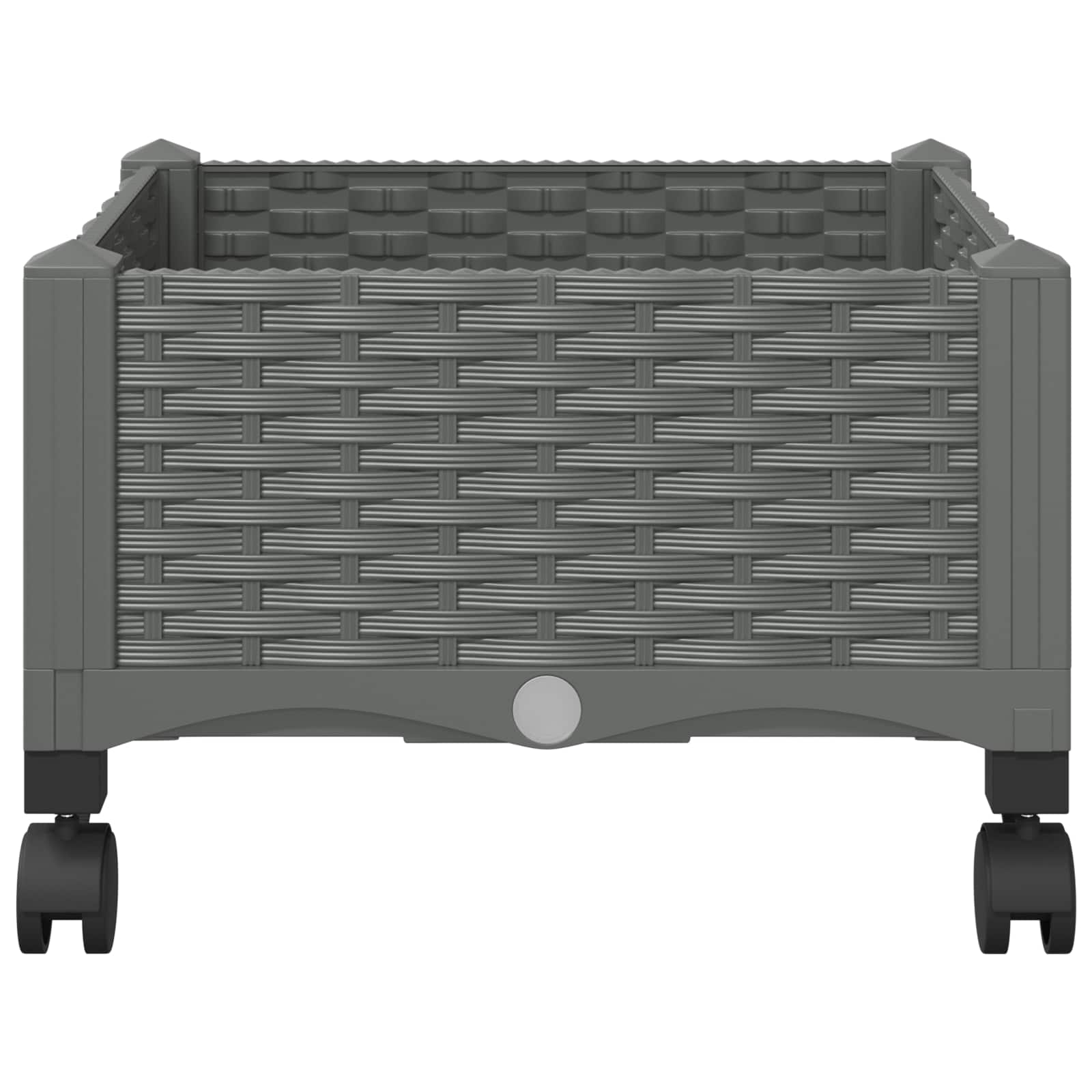 Vaso da Giardino con Ruote Grigio Chiaro 40 x 40 x 33 cm PP | homemem39