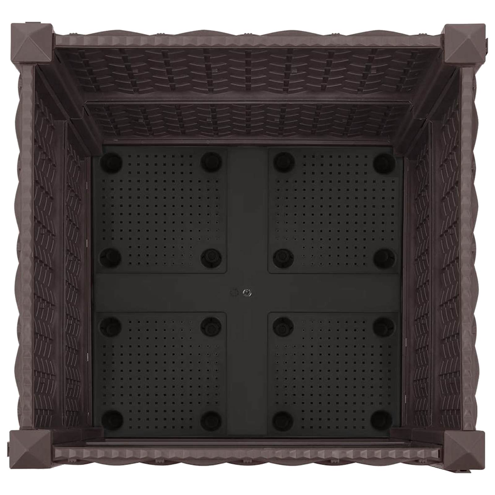 Vaso da Giardino con Ruote Marrone 40 x 40 x 44 cm PP | homemem39