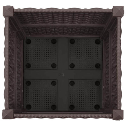 Vaso da Giardino con Ruote Marrone 40 x 40 x 44 cm PP | homemem39