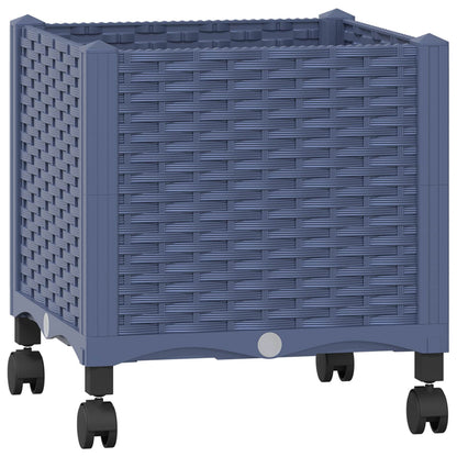 Vaso da Giardino con Ruote Blu Grigio 40 x 40 x 48 cm PP | homemem39