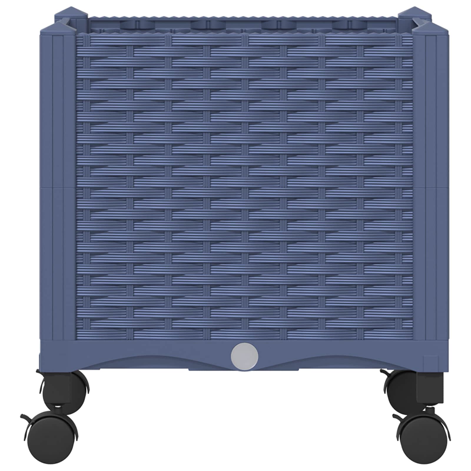 Vaso da Giardino con Ruote Blu Grigio 40 x 40 x 48 cm PP | homemem39