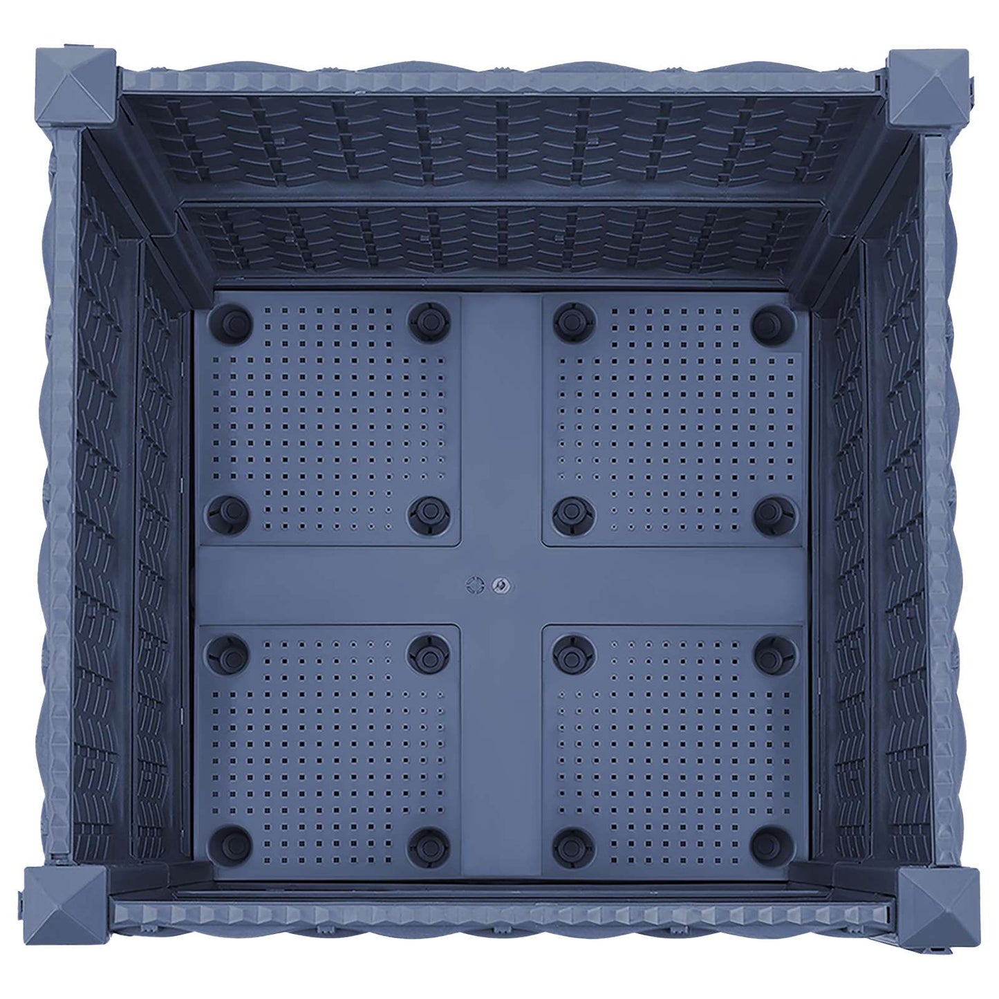 Vaso da Giardino con Ruote Blu Grigio 40 x 40 x 48 cm PP | homemem39