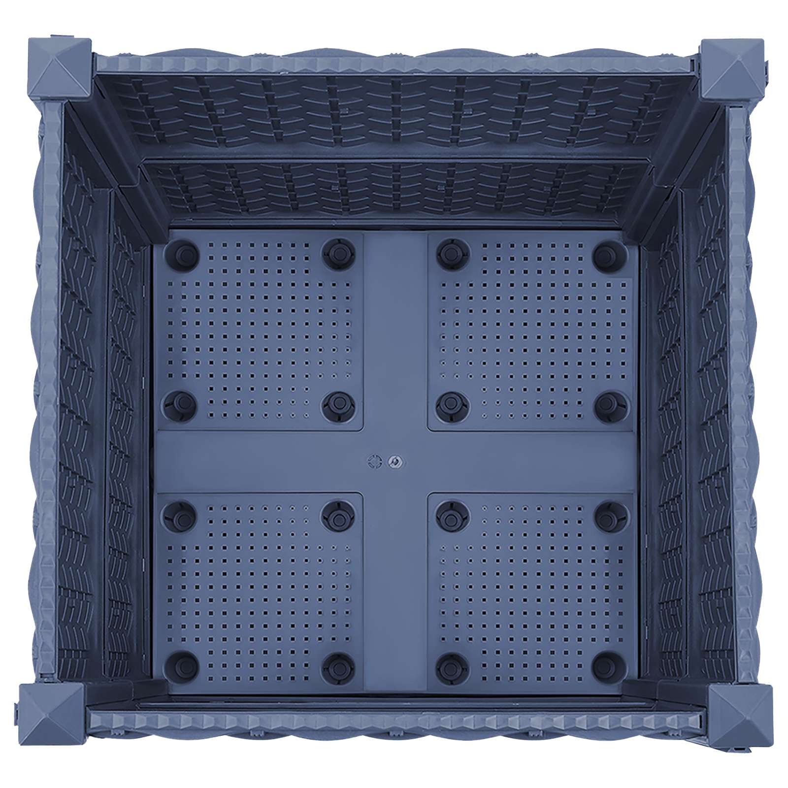 Vaso da Giardino con Ruote Blu Grigio 40 x 40 x 48 cm PP | homemem39
