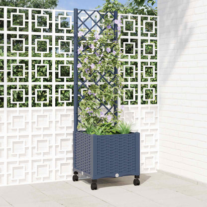 Vaso da giardino con grigliato e ruote Blu Grigio PP | homemem39