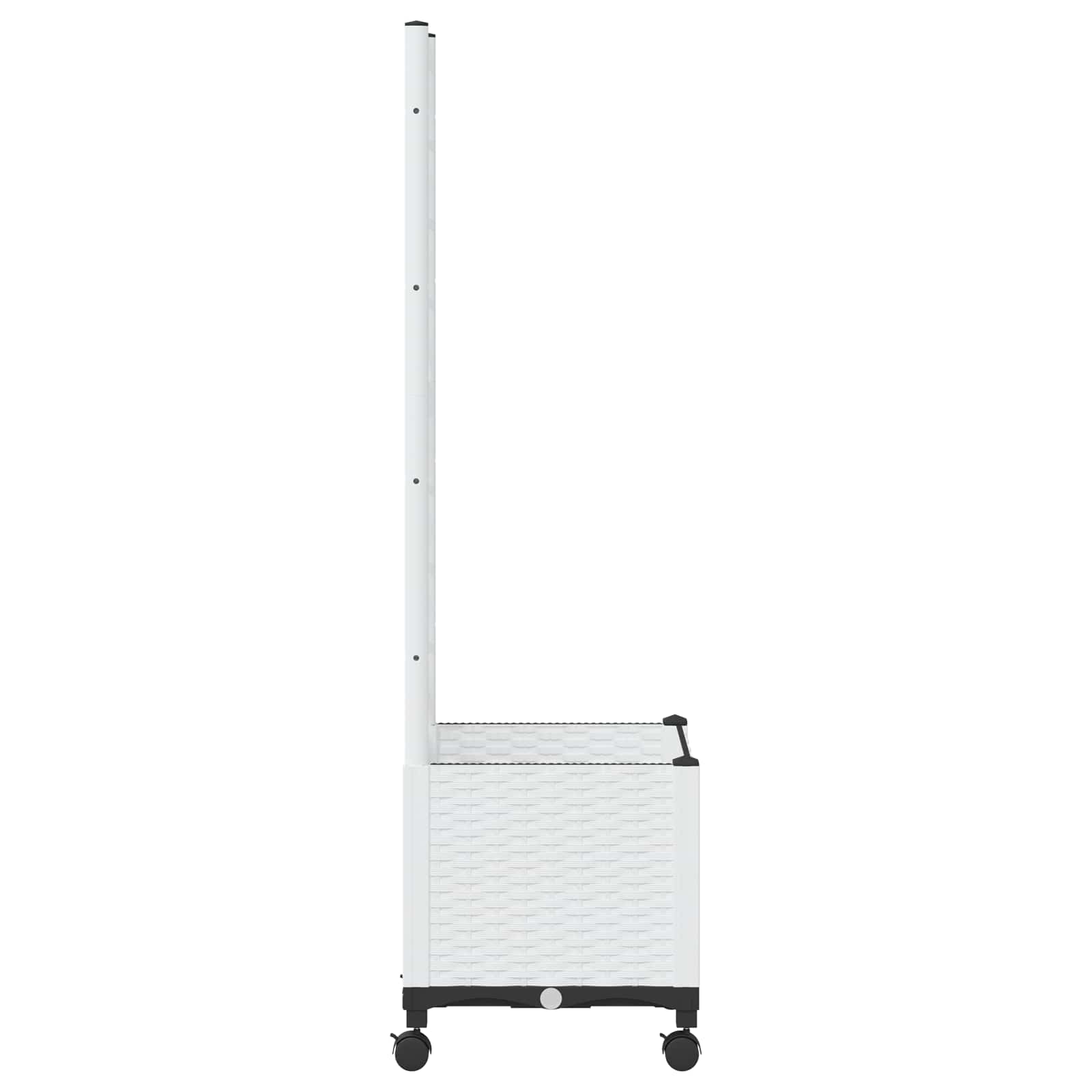 Vaso da giardino con grigliato e ruote Bianco 40 x 40 x 146 cm | homemem39