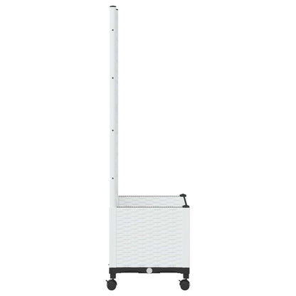 Vaso da giardino con grigliato e ruote Bianco 40 x 40 x 146 cm | homemem39