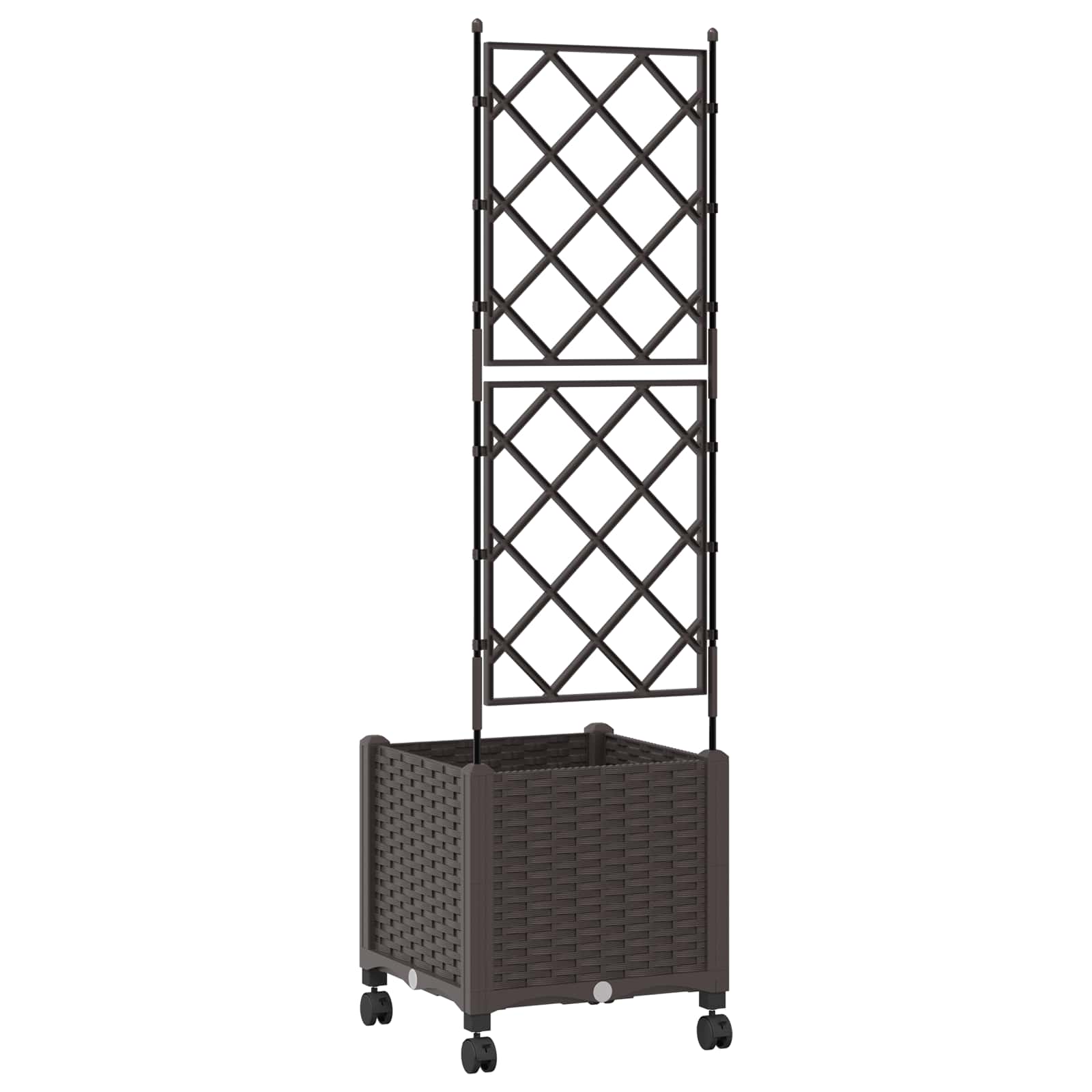 Vaso da giardino con grigliato e ruote Marrone 40 x 40 x 149 cm | homemem39