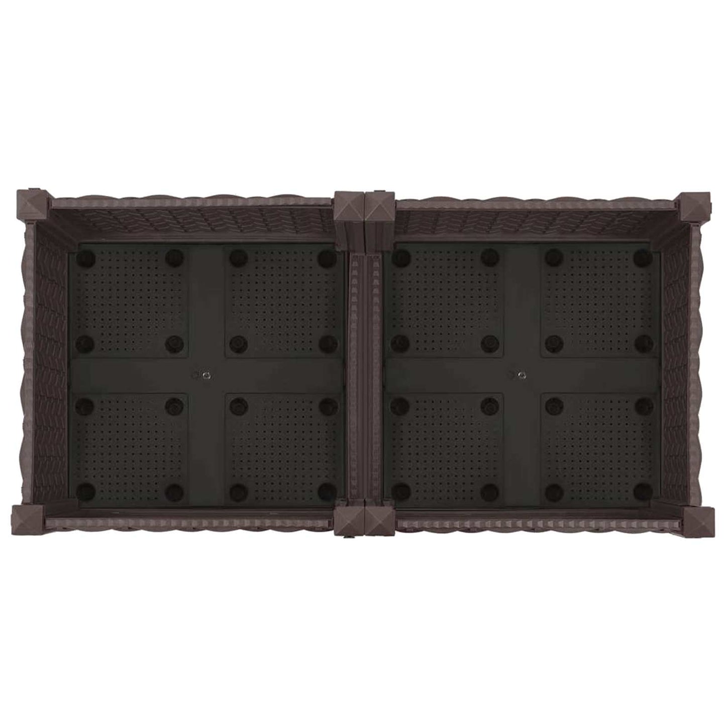 Vaso da Giardino con Ruote Marrone 80 x 40 x 29 cm PP | homemem39