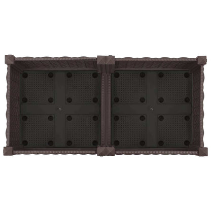 Vaso da Giardino con Ruote Marrone 80 x 40 x 29 cm PP | homemem39