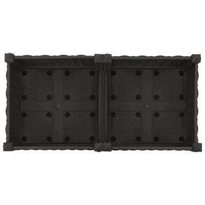 Vaso da Giardino con Ruote Nero 80 x 40 x 29 cm PP | homemem39