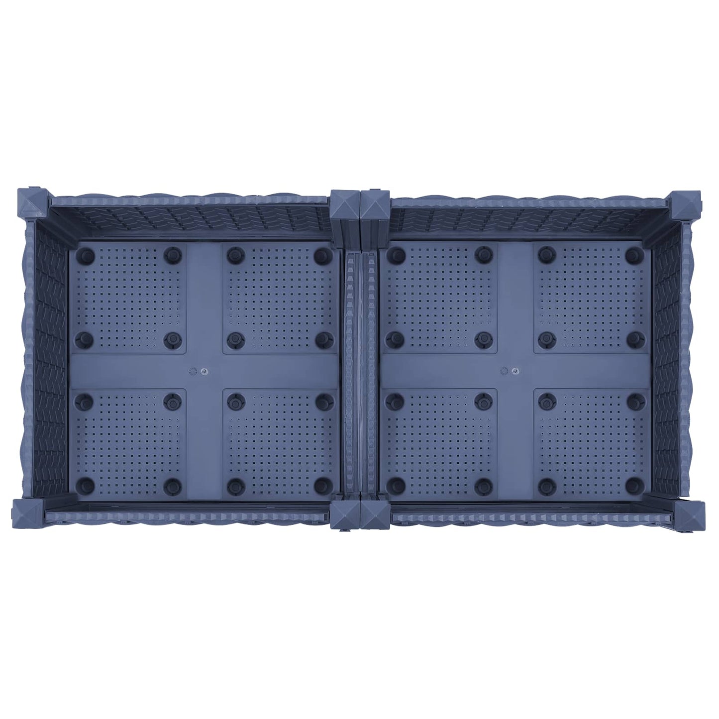Vaso da Giardino con Ruote Blu Grigio 80 x 40 x 33 cm PP | homemem39