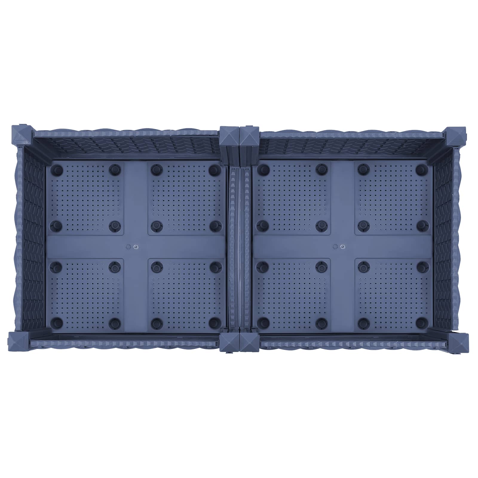 Vaso da Giardino con Ruote Blu Grigio 80 x 40 x 33 cm PP | homemem39