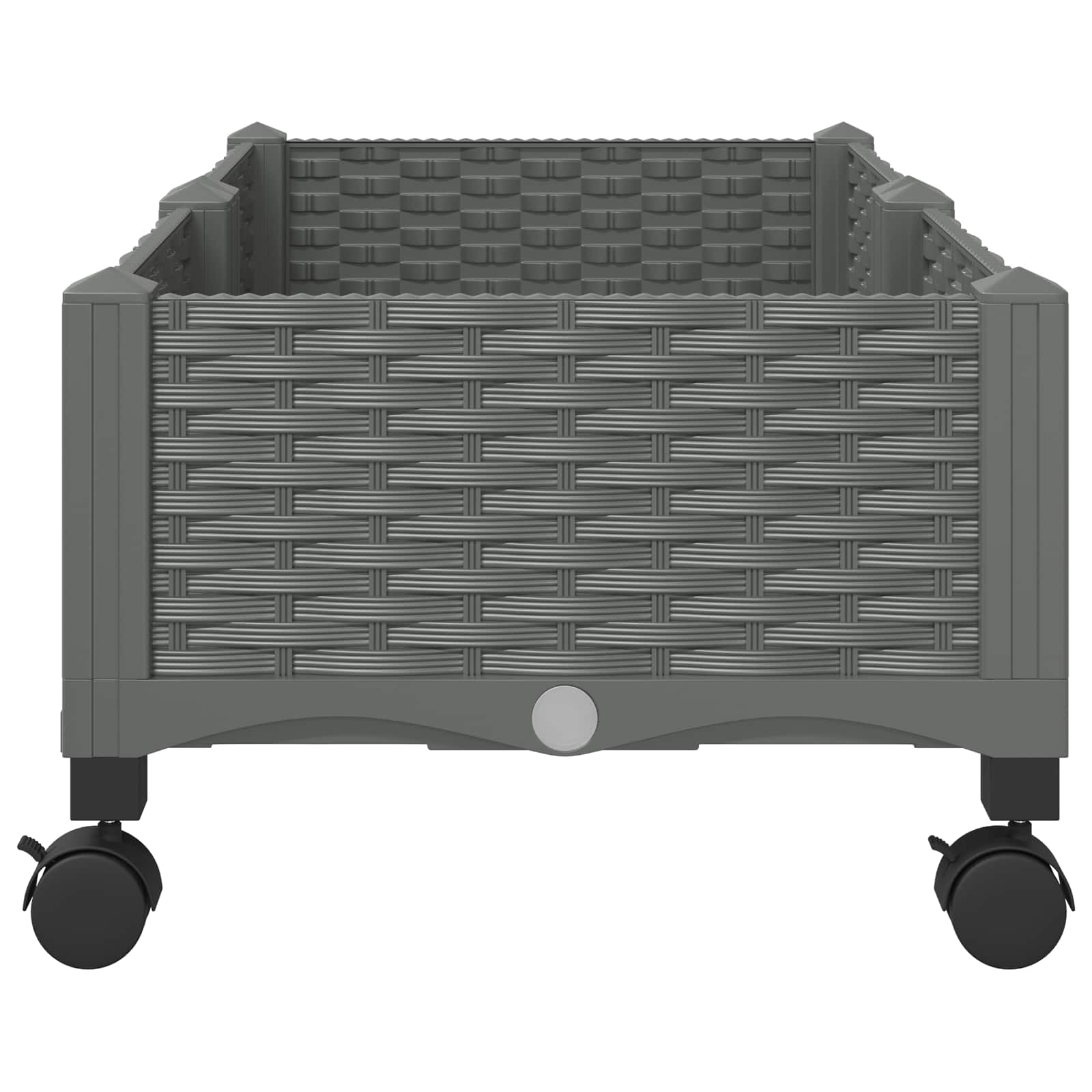 Vaso da Giardino con Ruote Grigio Chiaro 80 x 40 x 33 cm PP | homemem39