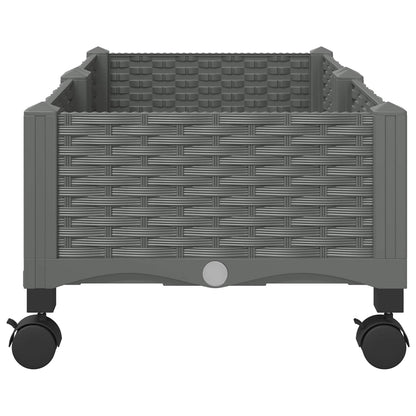Vaso da Giardino con Ruote Grigio Chiaro 80 x 40 x 33 cm PP | homemem39