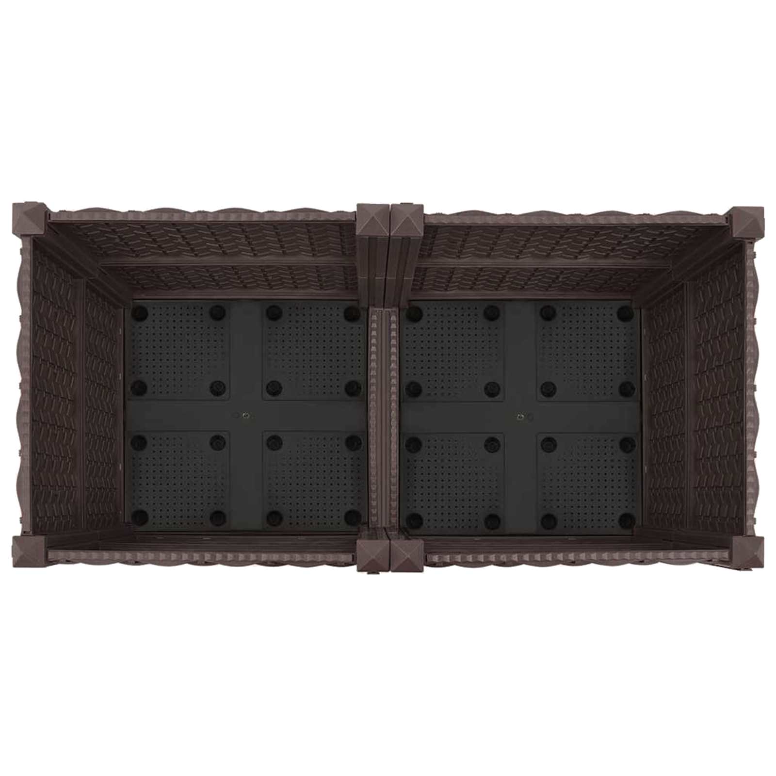Vaso da Giardino con Ruote Marrone 80 x 40 x 44 cm PP | homemem39