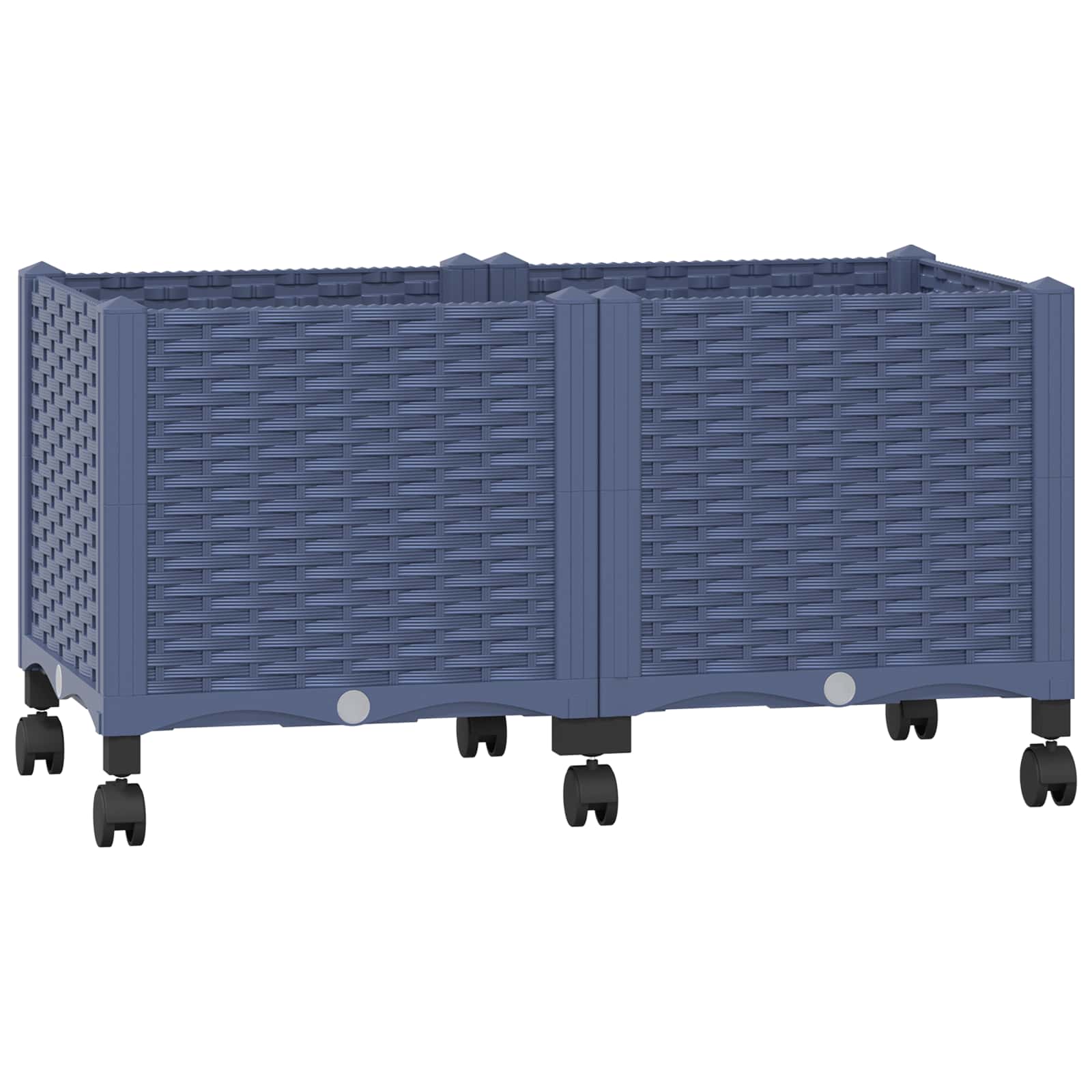 Vaso da Giardino con Ruote Blu Grigio 80 x 40 x 48 cm PP | homemem39