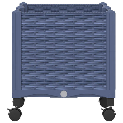 Vaso da Giardino con Ruote Blu Grigio 80 x 40 x 48 cm PP | homemem39