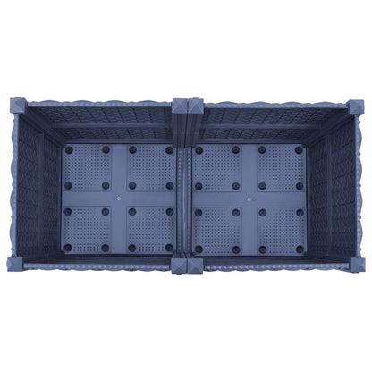Vaso da Giardino con Ruote Blu Grigio 80 x 40 x 48 cm PP | homemem39