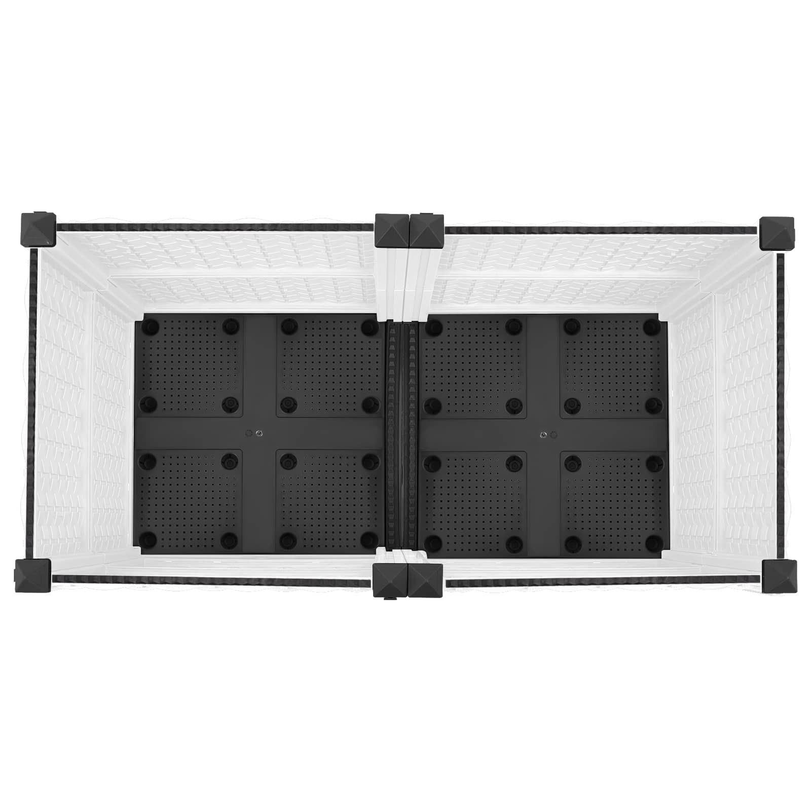 Vaso da Giardino con Ruote Bianco 80 x 40 x 48 cm PP | homemem39