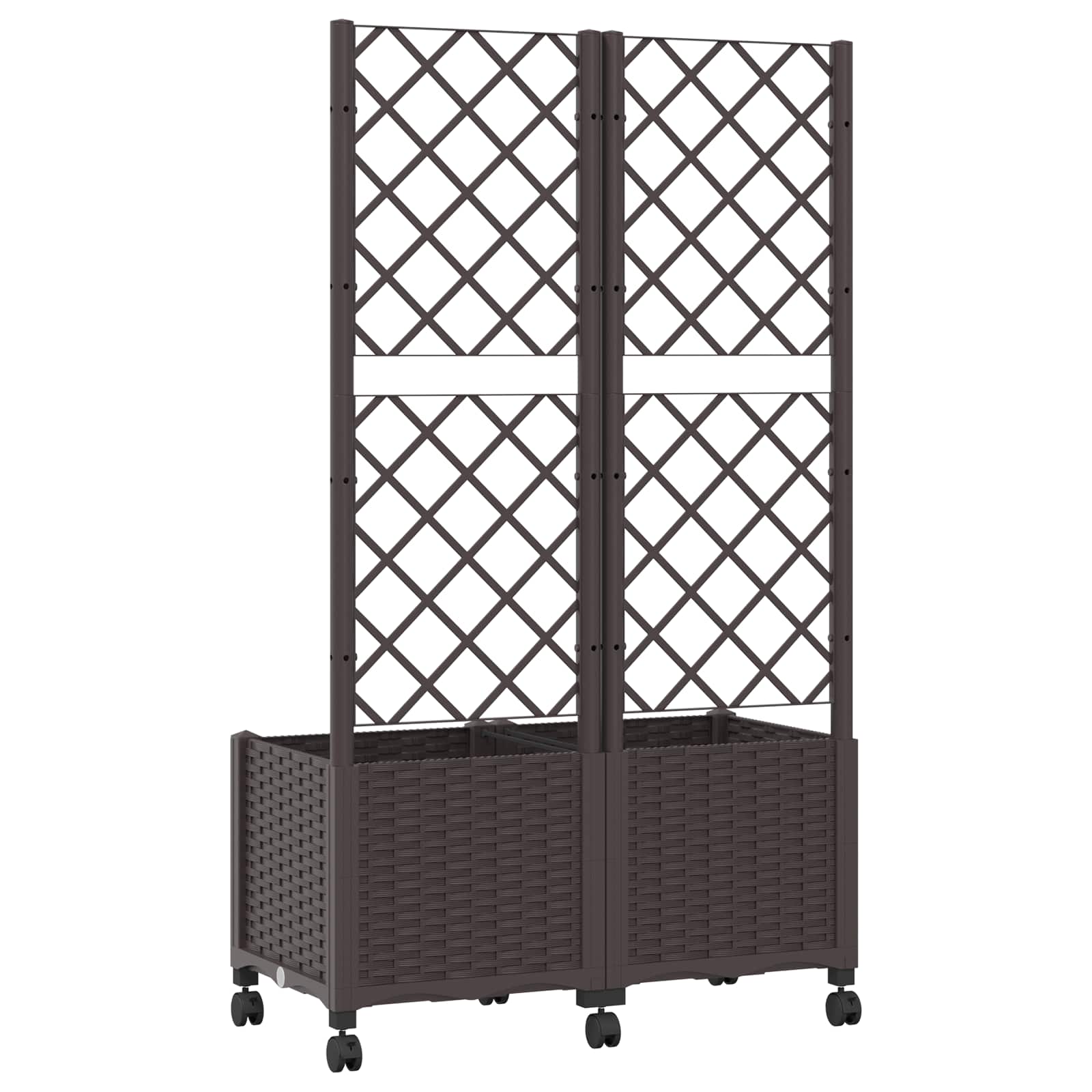 Vaso da giardino con grigliato e ruote Marrone 80 x 40 x 146 cm | homemem39