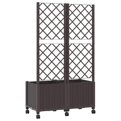 Vaso da giardino con grigliato e ruote Marrone 80 x 40 x 146 cm | homemem39