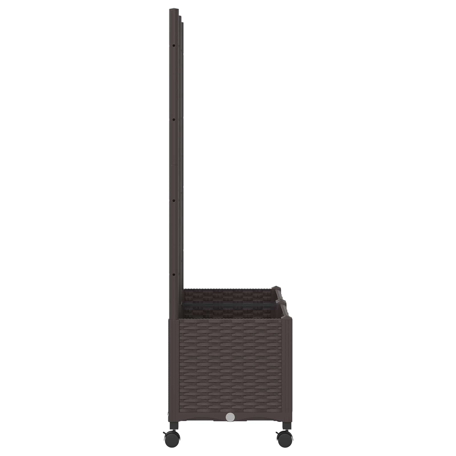 Vaso da giardino con grigliato e ruote Marrone 80 x 40 x 146 cm | homemem39