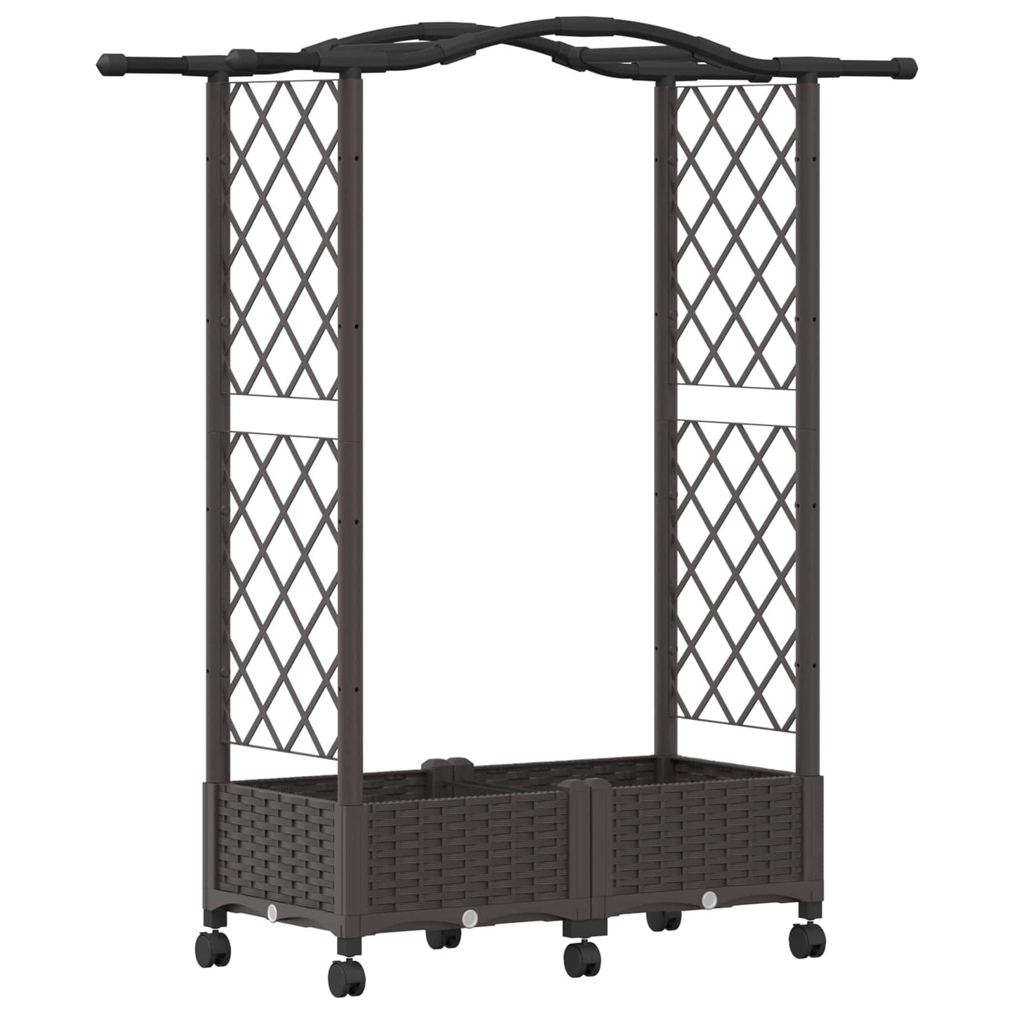 Letto Rialzato con Griglia e Tetto Marrone 124 x 40 x 129 cm PP | homemem39