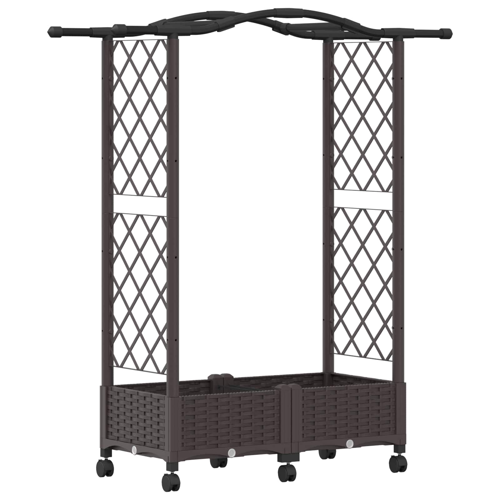 Letto Rialzato con Griglia e Tetto Marrone 124 x 40 x 129 cm PP | homemem39