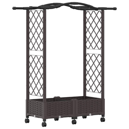 Letto Rialzato con Griglia e Tetto Marrone 124 x 40 x 129 cm PP | homemem39