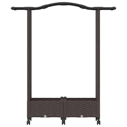 Letto Rialzato con Griglia e Tetto Marrone 124 x 40 x 129 cm PP | homemem39